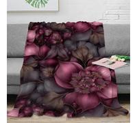 NGGADIWEG stampa 3D purple blooms coperta da viaggio microfibra biancheria da letto leggera coperta da riposo morbida per giovani in viaggio studio botanical floreale 40x50inch(100x130cm)