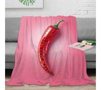 NGGADIWEG stampa 3D Red chili pepper coperta termica microfibra biancheria da letto traspirante coperta termica anti-pilling per giovani in freddo Modern kitchen decor 50x60inch(127x152cm)