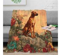 NGGADIWEG stampa 3D Rottweiler cane coperta in pile microfibra biancheria da letto non perde pelo coperta da letto calda per regali per la famiglia vintage botanical 80×90inch(200x230cm)