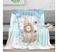 NGGADIWEG stampa 3D safari animals coperta da pisolino microfibra biancheria da letto non perde pelo plaid da pisolino caldo per studenti in pausa studio cartone animato baby 40x50inch(100x130cm)