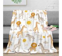 NGGADIWEG stampa 3D safari animals coperta da ufficio microfibra biancheria da letto compatta coperta da pisolino morbida e calda lavabile in lavatrice per pause Children's room 50x60inch(127x152cm)