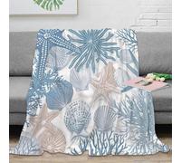 NGGADIWEG stampa 3D sea shells coperta da camera da letto microfibra biancheria da letto termica coperta per tutte le stagioni anti-pilling per tutto l'anno marine decorazione 80×90inch(200x230cm)