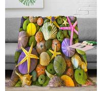 NGGADIWEG stampa 3D Sea shells coperta da letto microfibra biancheria da letto soffice e calda coperta da divano lavabile per regali di benvenuto in casa Ocean decorazione 40x50inch(100x130cm)