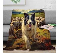NGGADIWEG stampa 3D Sheep herding c coperta biancheria da letto calda e traspirante coperta da camera da letto morbida anti-pilling non perde pelo per camera Pastoral fattoria sc 50x60inch(127x152cm)