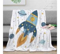 NGGADIWEG stampa 3D space rocket coperta da letto microfibra biancheria da letto anti-pilling coperta da letto calda per regali per single e coppie cartoon space adventure 40x50inch(100x130cm)