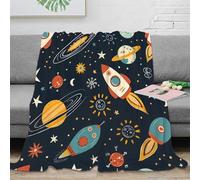 NGGADIWEG stampa 3D Space rockets coperta da camera da letto microfibra biancheria da letto anti-pilling plaid da camera morbido per giovani single in casa cartoon space theme 60x80inch(150x200cm)