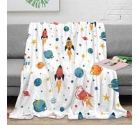 NGGADIWEG stampa 3D Space rockets coperta da letto microfibra biancheria da letto compatta coperta da camera da letto morbida per studenti in dormitorio cartoon space theme 70×80inch(180x200cm)