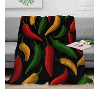 NGGADIWEG stampa 3D Spicy peppers plaid termico microfibra biancheria da letto anti-pilling coperta termica morbida e calda non perde pelo per notti fredde Colorful chili arte 60x80inch(150x200cm)