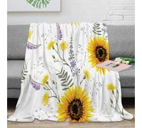 NGGADIWEG stampa 3D Sunflower blooms coperta in pile microfibra biancheria da letto morbida e calda plaid in pile non perde pelo per giovani amanti del comfort Botanical giardino 40x50inch(100x130cm)