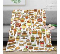 NGGADIWEG stampa 3D Sweet desserts coperta da letto microfibra biancheria da letto compatta coperta da camera da letto morbida per regali per studenti cartone animato treats 40x50inch(100x130cm)