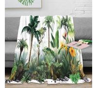 NGGADIWEG stampa 3D Tropical plants coperta da letto microfibra biancheria da letto anti-pilling coperta da letto calda per regali per single e coppie Botanical illustrazione 80×90inch(200x230cm)