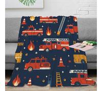 NGGADIWEG stampa 3D trucks pattern coperta da letto microfibra biancheria da letto lavabile plaid da letto morbido e caldo anti-pilling per uso notturno cartone animato fire 70×80inch(180x200cm)