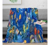 NGGADIWEG stampa 3D Underwater life coperta microfibra biancheria da letto lavabile e morbida coperta da viaggio leggera per studenti in gite scolastiche Tropical fish arte 50x60inch(127x152cm)