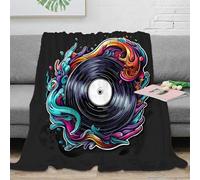 NGGADIWEG stampa 3D vinyl record coperta termica microfibra biancheria da letto traspirante coperta termica anti-pilling per giovani in freddo colorful graffiti arte 40x50inch(100x130cm)