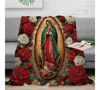 NGGADIWEG stampa 3D Virgin Mary coperta da letto microfibra biancheria da letto anti-pilling plaid da letto morbido per giovani single religious icon 40x50inch(100x130cm)