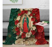 NGGADIWEG stampa 3D Virgin Mary coperta da ufficio microfibra biancheria da letto elegante coperta da riposo morbida per regali per lavoratori religious arte 40x50inch(100x130cm)