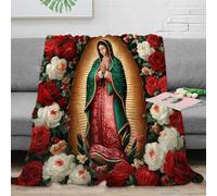 NGGADIWEG stampa 3D Virgin Mary coperta microfibra biancheria da letto morbida e calda plaid compatto anti-pilling per studenti universitari religious arte 50x60inch(127x152cm)