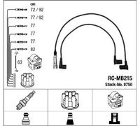 NGK Kit cavi candele 0750 (RC-MB215) per Mercedes-Benz Classe S