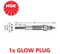 NGK 1229 Metal 10.5V 0.1 Ohm Riscaldatore Per Motore Diesel Glow Plug Y-107R