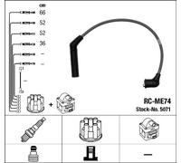 NGK Kit cavi candele 5071 per Mitsubishi Colt IV 1.3 (1992-1996), Colt V, Lancer