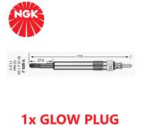 NGK 5740 Metallo 11.5V 5.5A 0.9 Ohm Motore Diesel Candeletta Accensione Y-925J