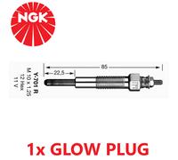 NGK 7464 Metallo 11V 6A 0.9 Ohm Motore Diesel Candeletta Accensione Y-701R