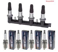 NGK Bobina Accensione + 4x Beru Candela per Peugeot 206 Hatchback 2A/C 1.4i