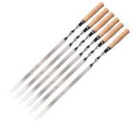 NGNKMPMCTK Spiedini for Barbecue 55 cm Grandi Manico Lungo Kebab Barbecue Grill Stick Legno BBQ Forchetta Acciaio Inossidabile Esterno Grill Needle