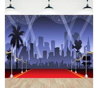 NGNVKDID 10x8ft VIP Stage Backdrop Red Carpet Event Photography Background Glitter Stars Movie Night Decorations Banner Birthday Wedding Anniversary Party Photo Booth Props Studio Home Decor