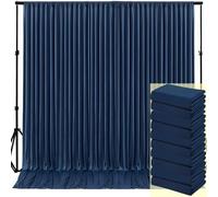 NGNVKDID 30ft x 10ft Wrinkle Free Black Backdrop Curtains for Parties, Thick Polyester Black Photo Backdrop Drapes Panels for Birthday Wedding Party Photography Background(Navy Blue,50ftx10ft)
