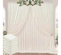 NGNVKDID 30ft x 10ft Wrinkle Free Black Backdrop Curtains for Parties, Thick Polyester Black Photo Backdrop Drapes Panels for Birthday Wedding Party Photography Background(Ivory,30ftx10ft)