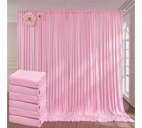 NGNVKDID 30ft x 10ft Wrinkle Free Black Backdrop Curtains for Parties, Thick Polyester Black Photo Backdrop Drapes Panels for Birthday Wedding Party Photography Background(Pink,30ftx10ft)