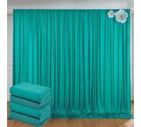 NGNVKDID 30ft x 10ft Wrinkle Free Black Backdrop Curtains for Parties, Thick Polyester Black Photo Backdrop Drapes Panels for Birthday Wedding Party Photography Background(Turquoise,20ftx10ft)
