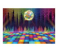 NGNVKDID 7x5ft Disco Party Backdrop for Photography Vintage 70s 80s 90s Disco Ball Stage Night Club Neon Music Background for Birthday Disco Theme Party Banner Photoshoot Studio Props