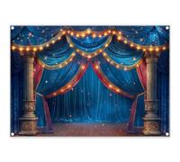 NGNVKDID 7x5ft Theater Curtain Stage Backdrop Glitter Stars Carnival Circus Photography Background Halloween Party Decorations Birthday Photo Booth Props