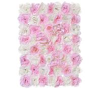 NGNVKDID Artificial Flower Wall, Artificial Flower Wall Silk Rose, Used for Wedding BACKGROUND-2416 INCHES, Rayon Flower Wall, Used for Party, Church Wall, Stage Background Decoration,(Pink)