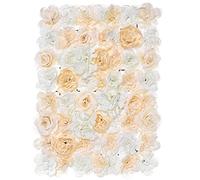 NGNVKDID Artificial Flower Wall, Artificial Flower Wall Silk Rose, Used for Wedding BACKGROUND-2416 INCHES, Rayon Flower Wall, Used for Party, Church Wall, Stage Background Decoration,(Champagne)