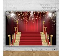 NGNVKDID Leowefowa 10x8ft Vinyl Red Curtain Backdrop Red Carpet Event Background Stage Backdrop Photography Background Movie Night Celebration Party Decor Photo Studio Booth Props Backdrop