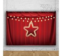 NGNVKDID Leowefowa Red Curtain Stage Photography Backdrop Concert Hall Retro Theater Movie Background for Kids Wedding Birthday Festival Celebration Party Carnival Banner Portrait Photo Studio Props