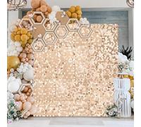NGNVKDID Light Gold Shimmer Wall Backdrop 6ftx4ft Sparkly Background Birthday Sequin Photo Backdrop for Parties Wedding Anniversary Bridal Shower Stage Decorations(Champagne,6ftx4ft)