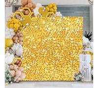 NGNVKDID Light Gold Shimmer Wall Backdrop 6ftx4ft Sparkly Background Birthday Sequin Photo Backdrop for Parties Wedding Anniversary Bridal Shower Stage Decorations(Gold,3ftx4ft)