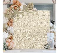 NGNVKDID Light Gold Shimmer Wall Backdrop 6ftx4ft Sparkly Background Birthday Sequin Photo Backdrop for Parties Wedding Anniversary Bridal Shower Stage Decorations(Light Gold,6ftx4ft)