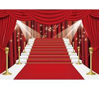 NGNVKDID Red Curtain Stage Photography Background Red Carpet Film Red Curtain Stars Celebrity Party Decoration Backdrop(10x8FT)