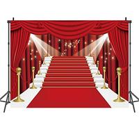 NGNVKDID Red Curtain Stage Photography Background Red Carpet Film Red Curtain Stars Celebrity Party Decoration Backdrop(8x6')