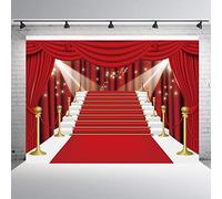 NGNVKDID Red Curtain Stage Photography Background Red Carpet Film Red Curtain Stars Celebrity Party Decoration Backdrop(7x5ft)