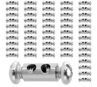 NGOSUET 100 morsetti per funi metalliche, 10 x 5,9 mm, morsetto per fune metallica duplex, foro passante da 3 mm, morsetti a doppia estremità in acciaio e rame, per funi e cavi con diametro di 1-3 mm