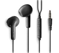 NGS Cross Flip Black - Cuffie Auricolari con Microfono e Tasto Multifunzione, Controllo Musica e Chiamate, Cavo da 120 cm, Jack da 3,5 mm