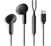 NGS Cross Glide Black - Cuffie a pulsante USB-C con microfono e pulsante multifunzione, controllo della musica e delle chiamate, cavo 120 cm, suono compatibile con smartphone e tablet