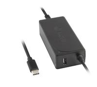 NGS W-65W TYPE C - Caricabatterie Universale, Caricabatterie per Laptop e Dispositivi con Porte USB-C, Ricarica Rapida, Ideale per Viaggiare, potenza 65W, Uscita USB 2A, Nero