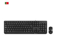 NGS Cocoa Kit QWERTY PT tastiera Mouse incluso USB Portoghese Nero